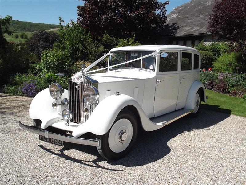 Clover Care Wedding Cars Surrey  Classic White Rolls Royce